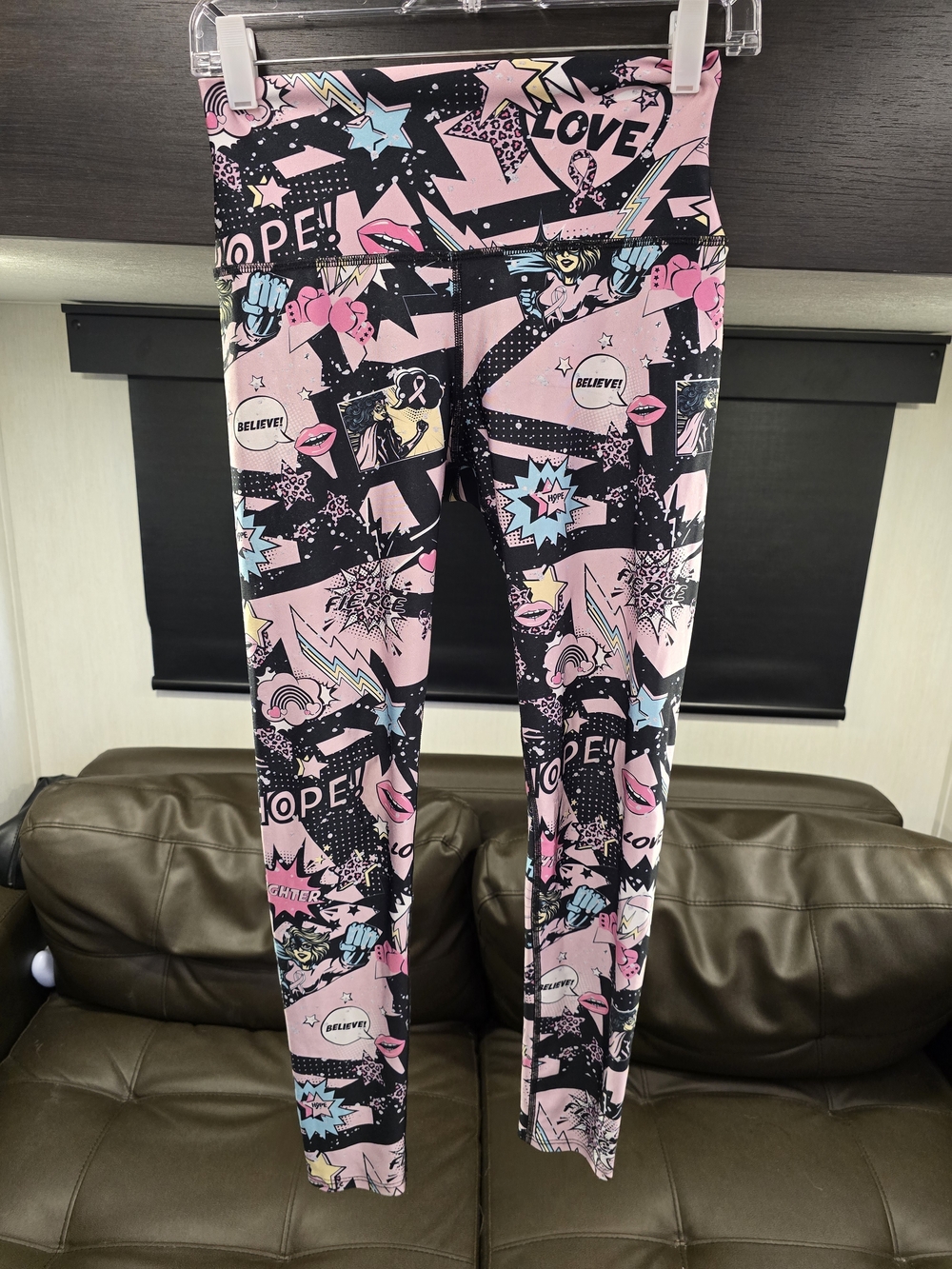 Pixielane Graphic Pop Art Pink & Black Leggings